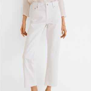 Mango Cropped NWT White Jeans